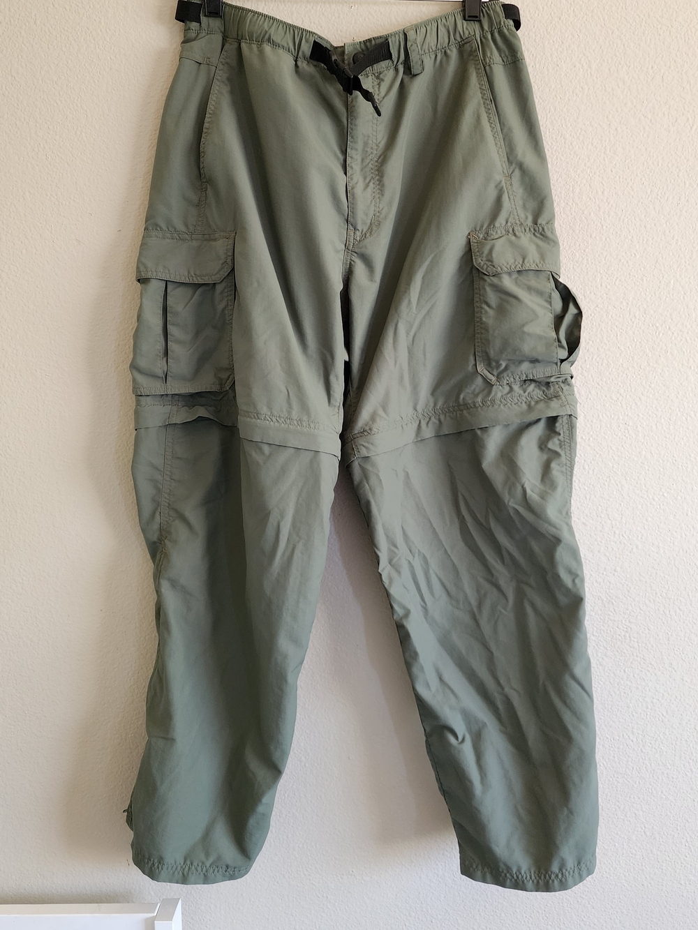 REI Sahara Convertible Hiking Pants Men’s L x 30 Olive Green Cargo UPF 50+
